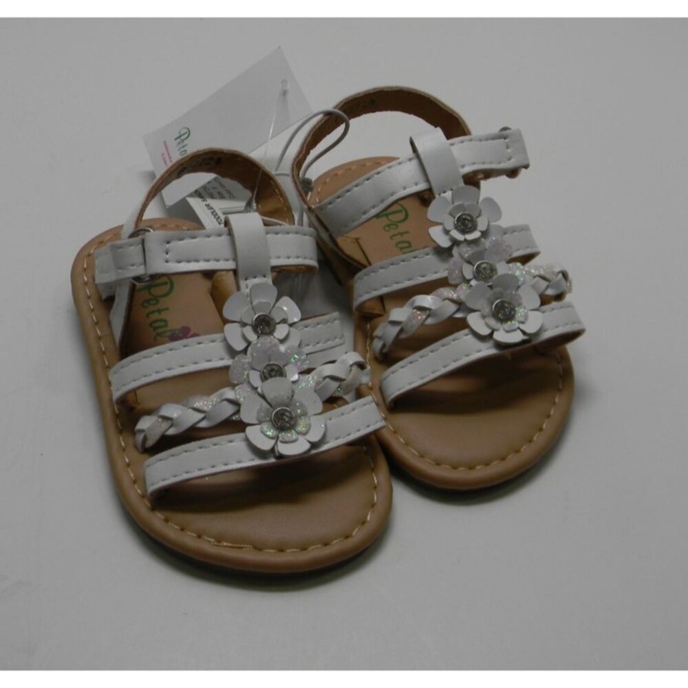 Petalia White Sandals Hook and Loop Toddler Girls Size 5 NWT